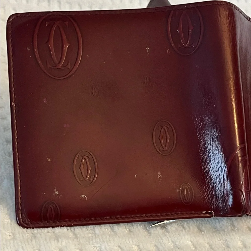 Cartier Bifold Wallet Happy Birthday Bordeaux Patent Leather